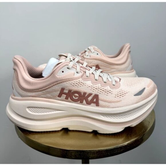 Hoka Shoes - HOKA - Bondi 9 Road-Running Shoes - Women's - Rose Latte/Rose Cream
